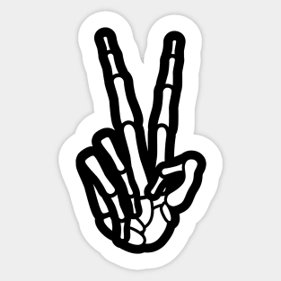 Skeleton Hand Peace Sign Sticker